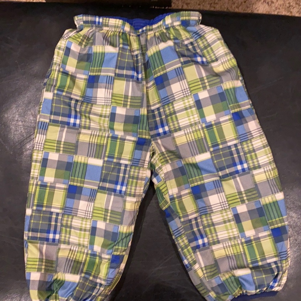 Patagonia toddler reversible snow pants.